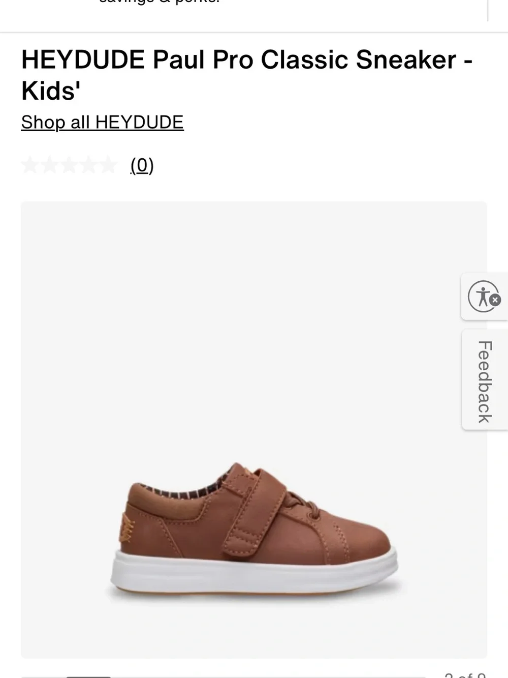 Hey Dude Kids Brown Paul Pro Sneaker with White Sole